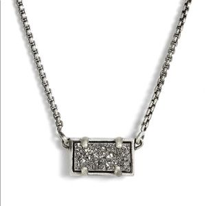 New Kendra Scott Pattie Platinum Drusy Necklace.
